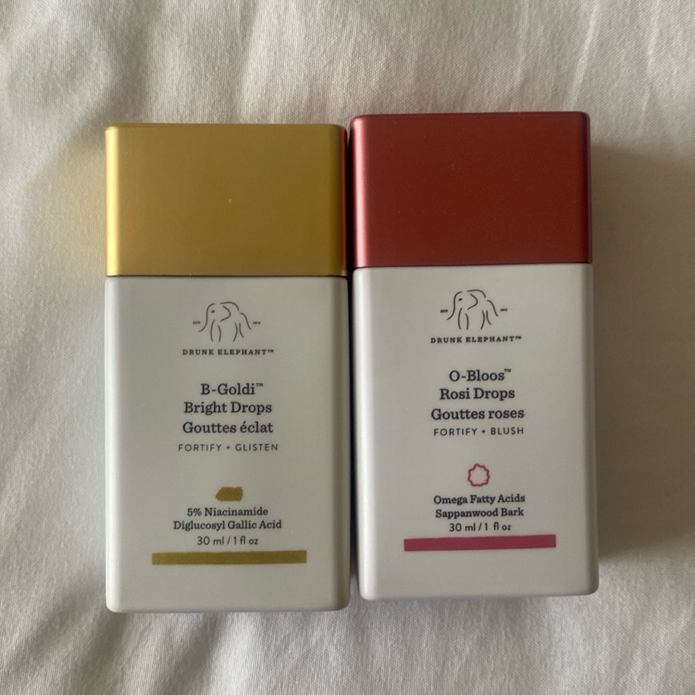 Drunk elephant b Goldi drops and o bloos rosi drops